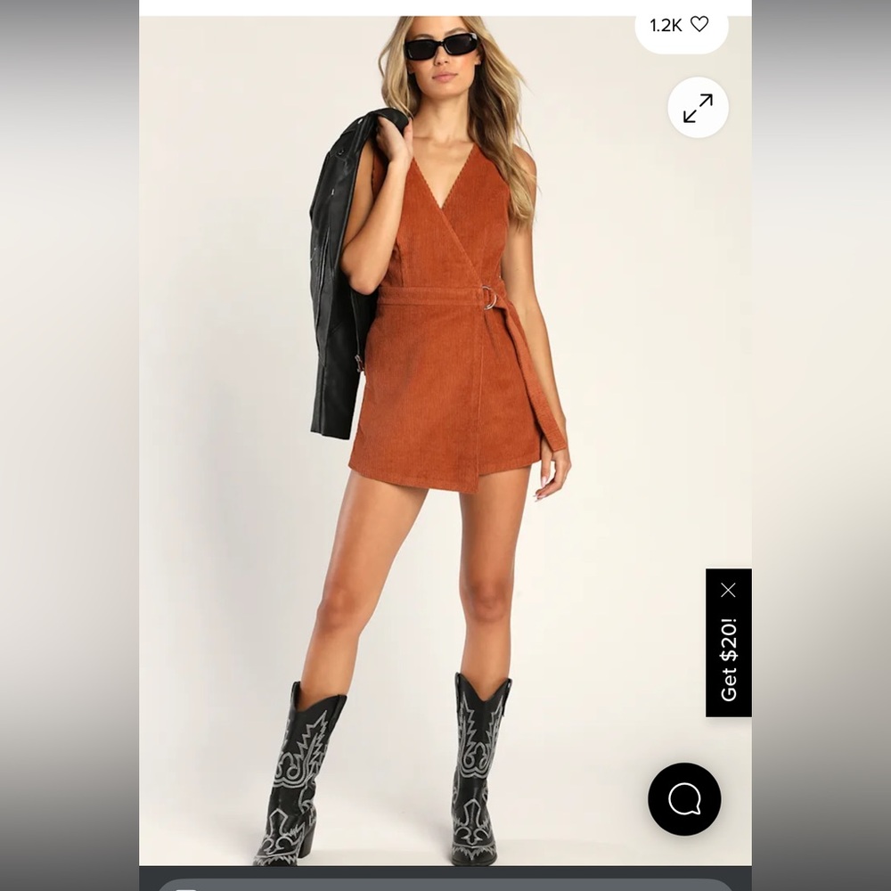 Lulu's Terracotta Mini Wrap Dress